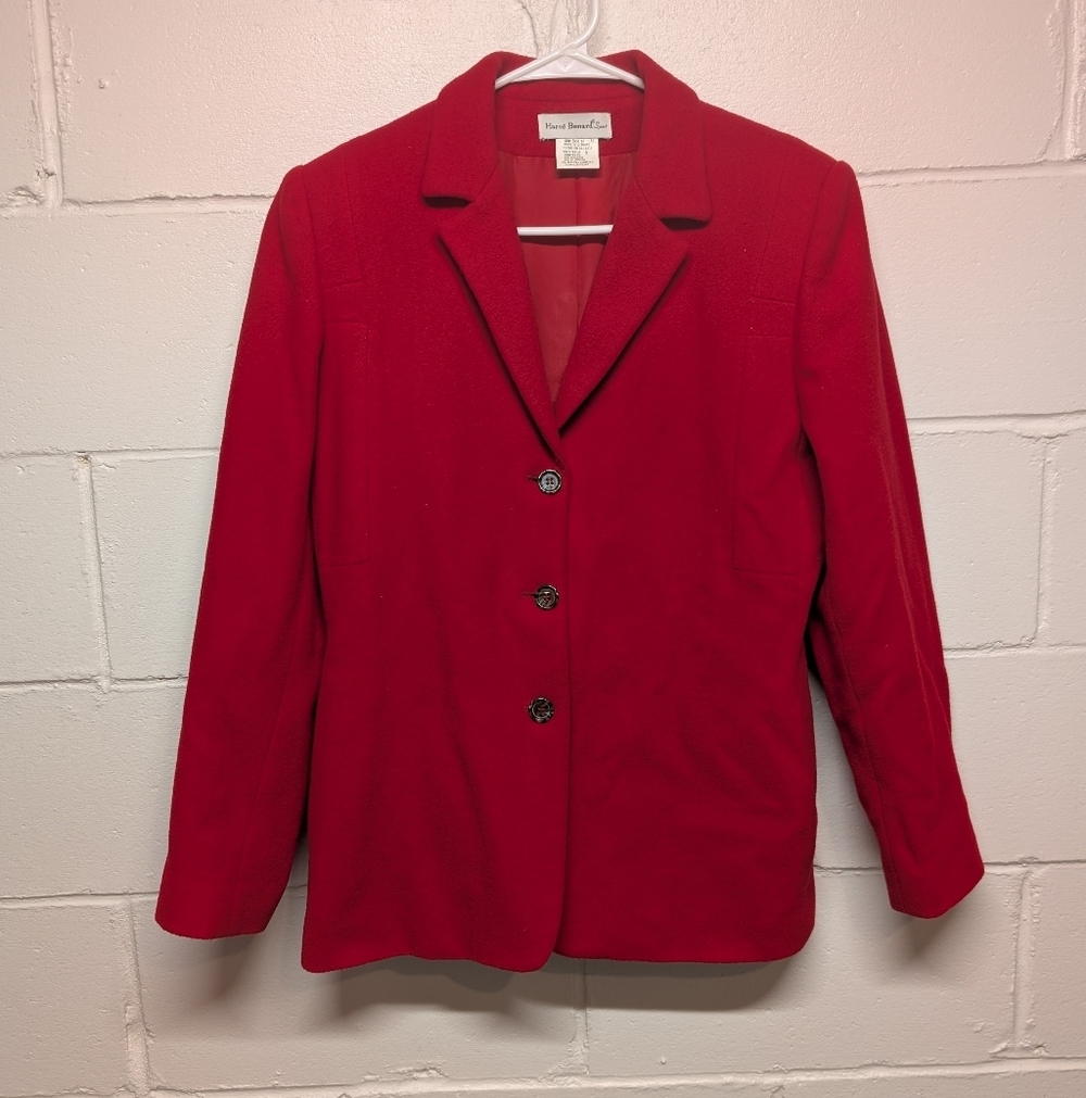 Vintage Harve Benard Sport Classic Wool Red Blazer Women's Size 6
